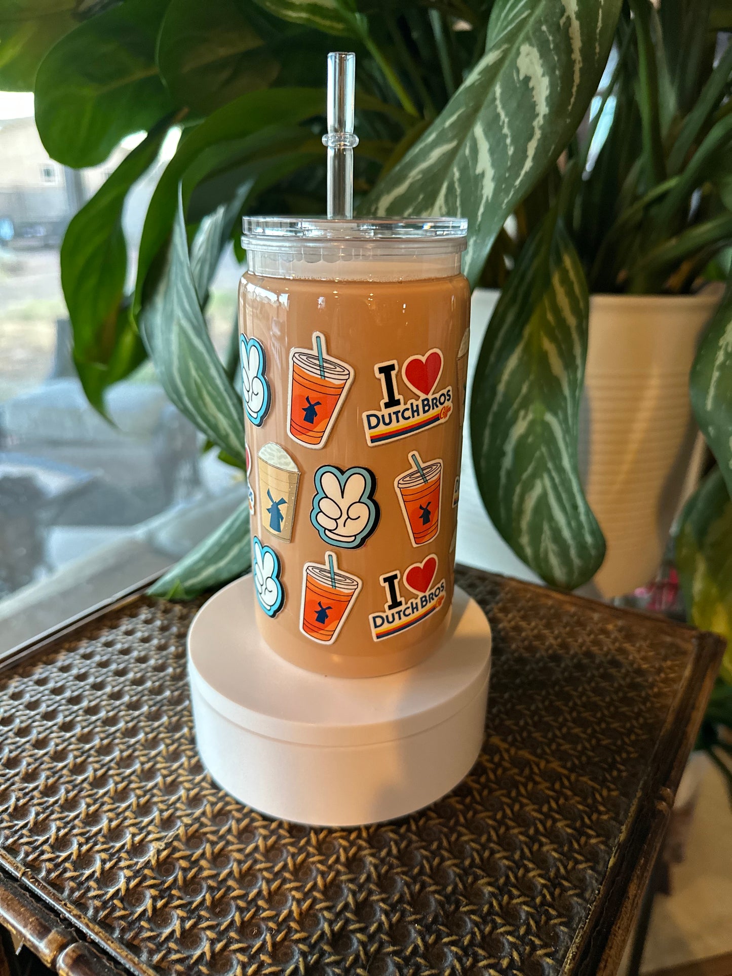 16oz Acrylic w/ Clear Lid D Bros Thick Latte