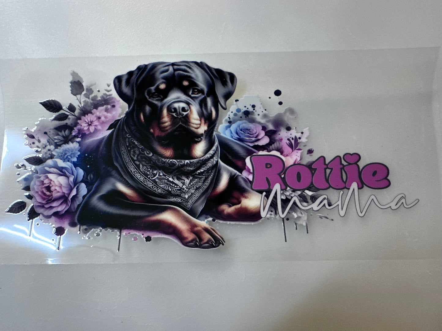 Rottie Mama Pink & Blue Splash