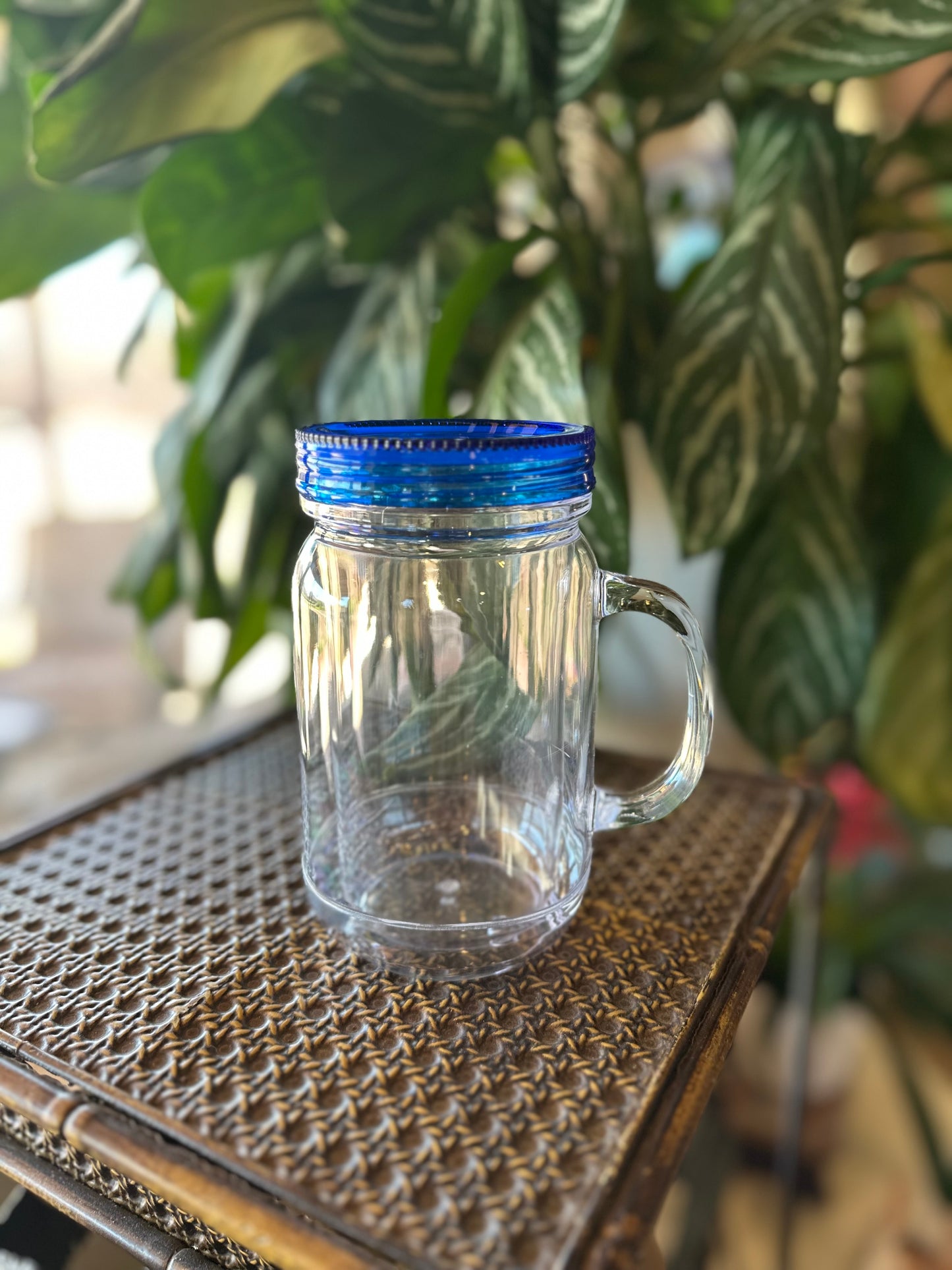 20oz Acrylic Mason Jar Snowglobe with colored lid