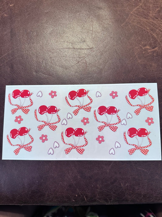 Checkered Bow w Cherries