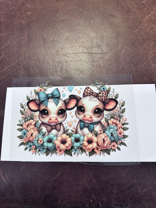 Cow Pair Peach/Blue