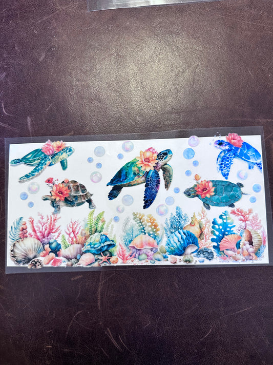 Sea Turtles and Coral Pastel