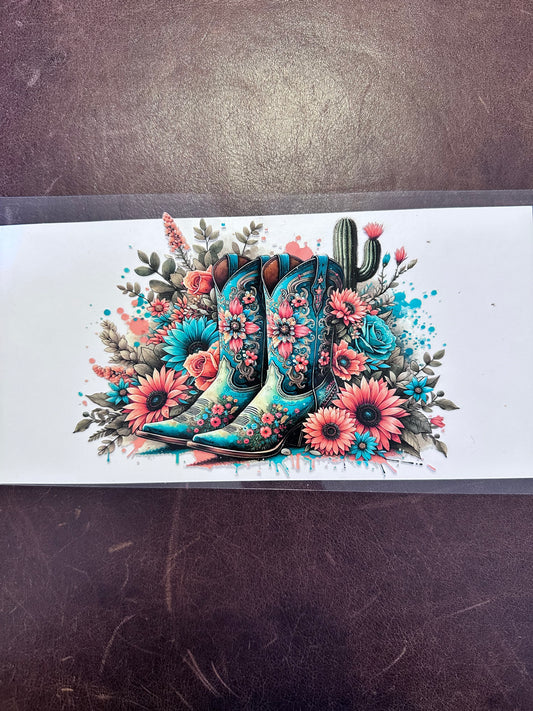 Boots Turquoise & Peach