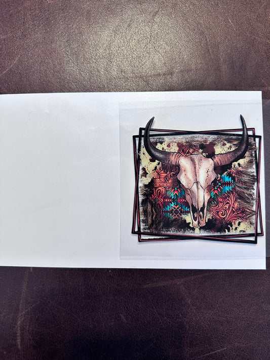 Western Bull Skull 3"x3"