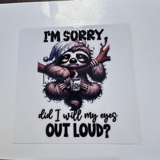 I'm Sorry Sloth 3.5"