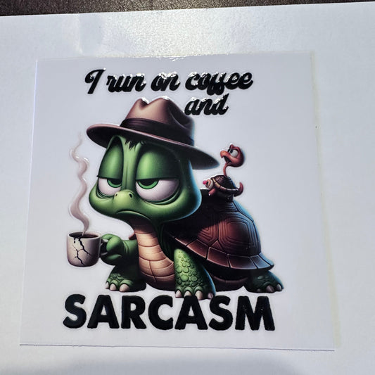 I Run On Coffee Turtle 3.5"