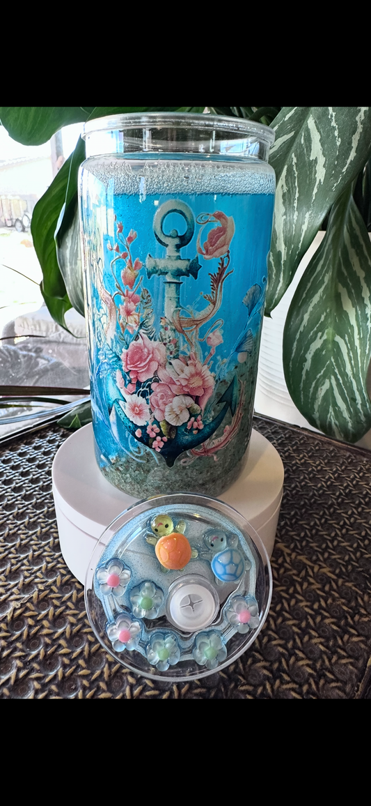 16oz Beach Cup W/Deco Lid