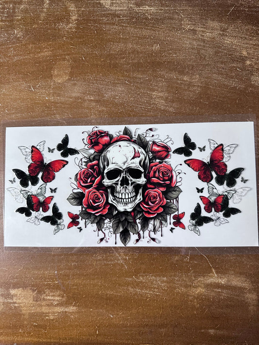 Skull W/ Red Roses