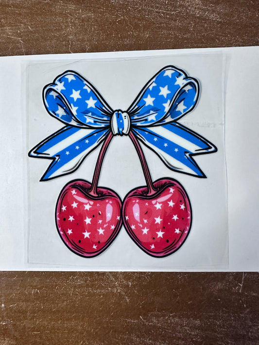 RWB Bow W/Cherries