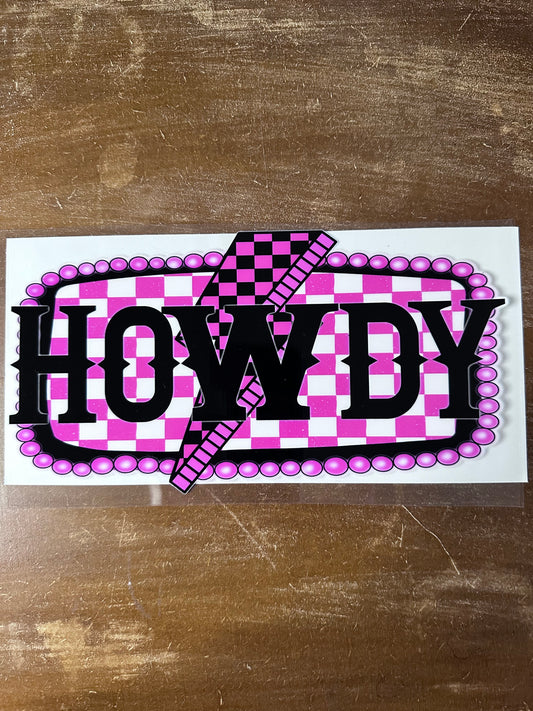 Howdy Pink and White Checkered