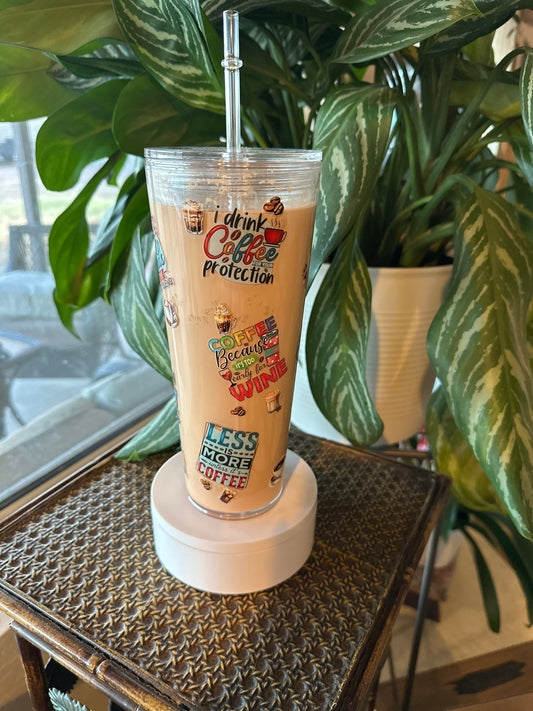 24oz Acrylic Stadium Coffee w/Love of Coffee Decal