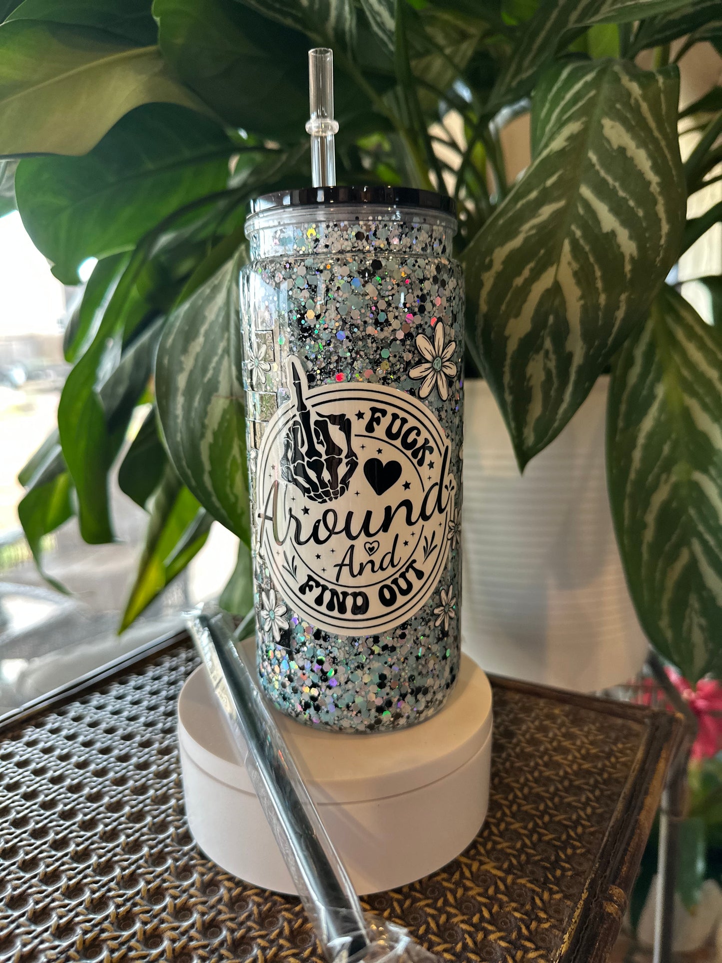 20oz Acrylic FAFO W/ Blk LId & Straw