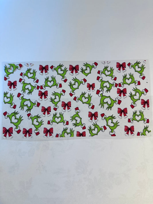 Grinch Hand Hearts w/Bows
