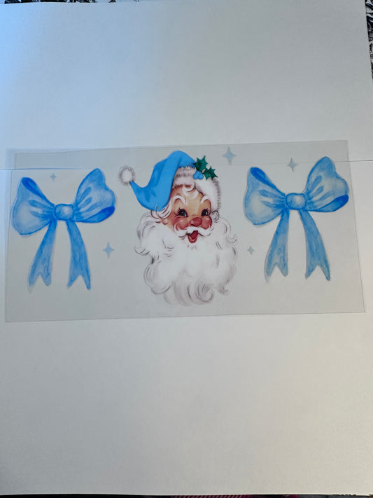 Large Santa W Blue Bows