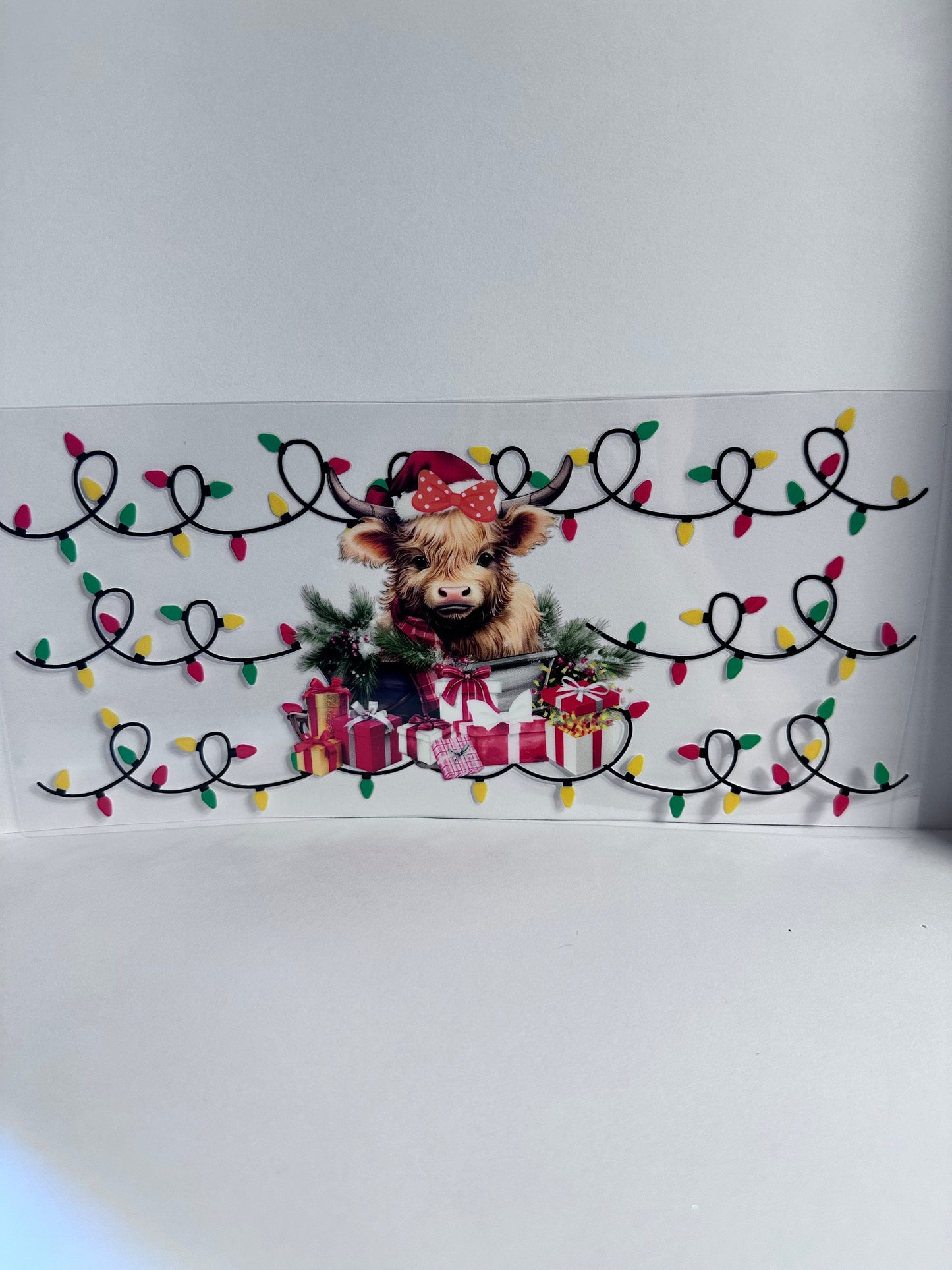 Christmas Cow Lights & Presents