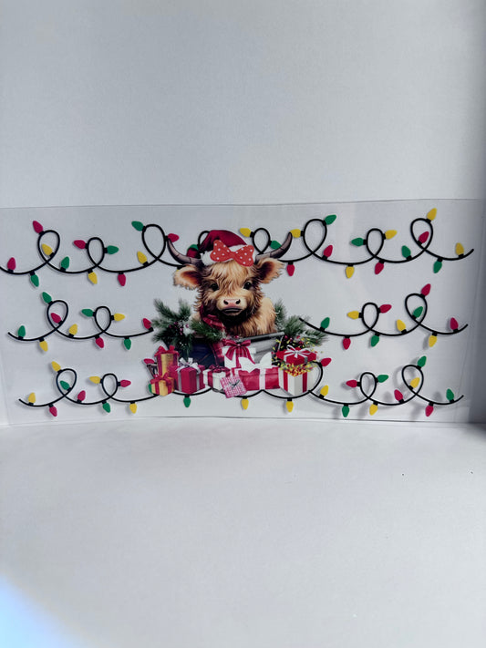 Christmas Cow Lights & Presents