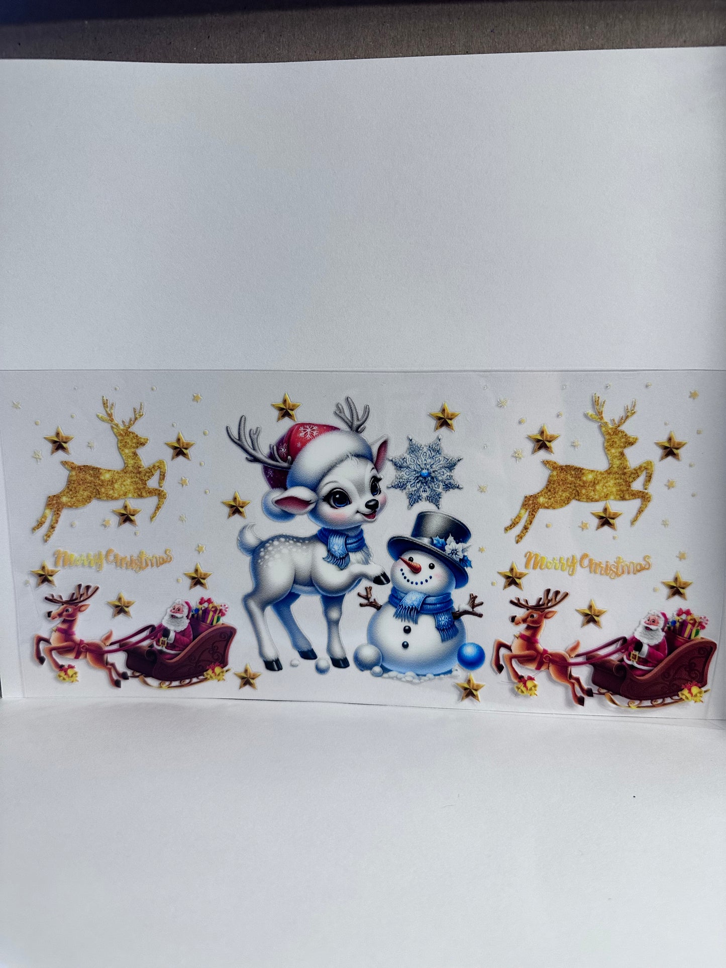 White & Blue Frosty & Deer