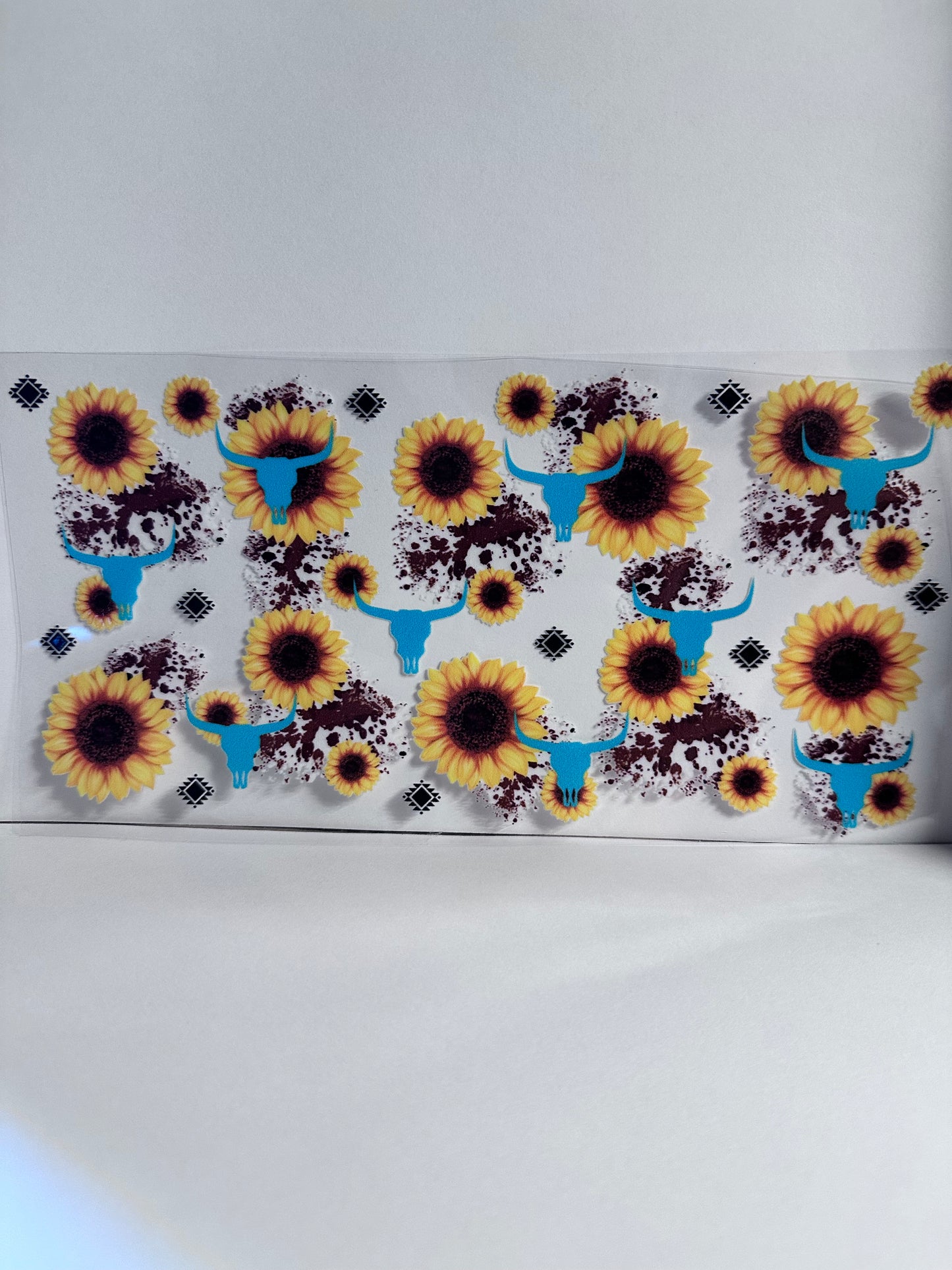 Sunflowers & Teal Bull Skulls