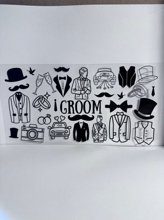 Groom Black and Clear Print