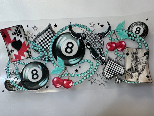 Cherries Bulls 8 Ball & Spades